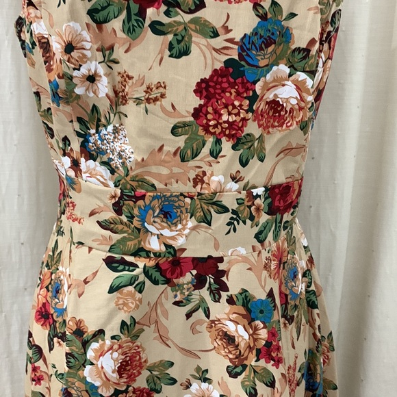 ModCloth NWT Fit & Flare Beige Floral Dress size XL - Picture 6 of 17